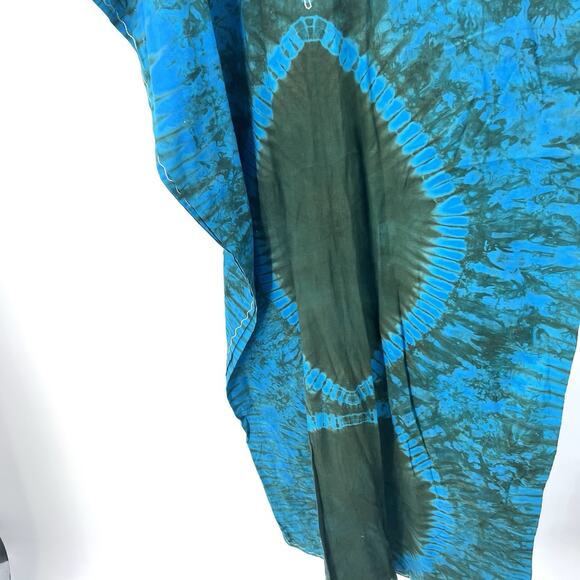 Vintage Stoneage Arts Boho Tie Dye Embroidered Mumu Kaftan Dress One Size - Picture 4 of 7